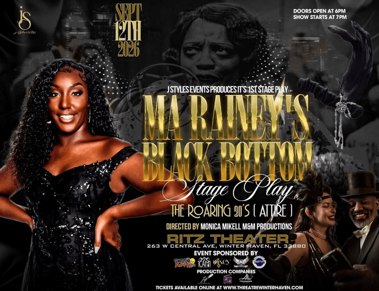 Ma Rainey's Black Bottom — J Styles Events stage play flyer